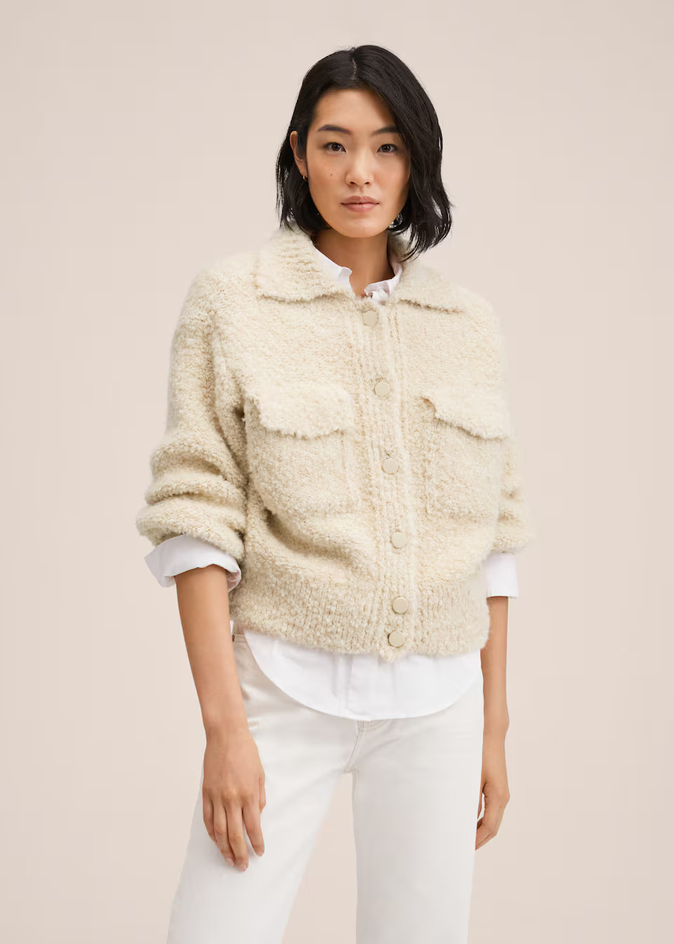 Oversize knit cardigan -  Women | Mango USA | MANGO (US)