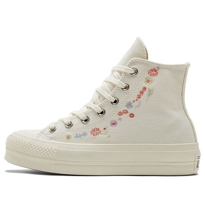 (WMNS) Converse Chuck Taylor All Star Lift Platform 'Embroidered Floral - Egret' | KICKS CREW