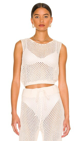 Crochet Crop Top in Off White | Revolve Clothing (Global)