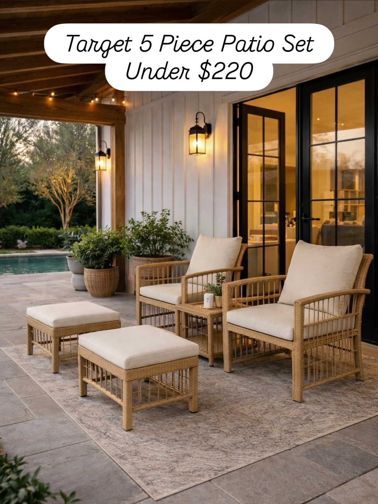 On Sale Target 5-Piece Patio Set Under $220

Follow @farmtotablecreations on Instagram for more home finds you’ll love 🤍

This 5-piece patio set from Target is such a good find—lightweight, neutral, and perfect for creating a cozy little outdoor moment. The woven texture paired with the soft cushions gives it that elevated look without the high price tag… and it’s currently on sale for under $220 🙌

#patioset #outdoorfurniture #targetfinds #outdoorseating #patiodecor

#LTKSaleAlert #LTKHome #LTKSeasonal