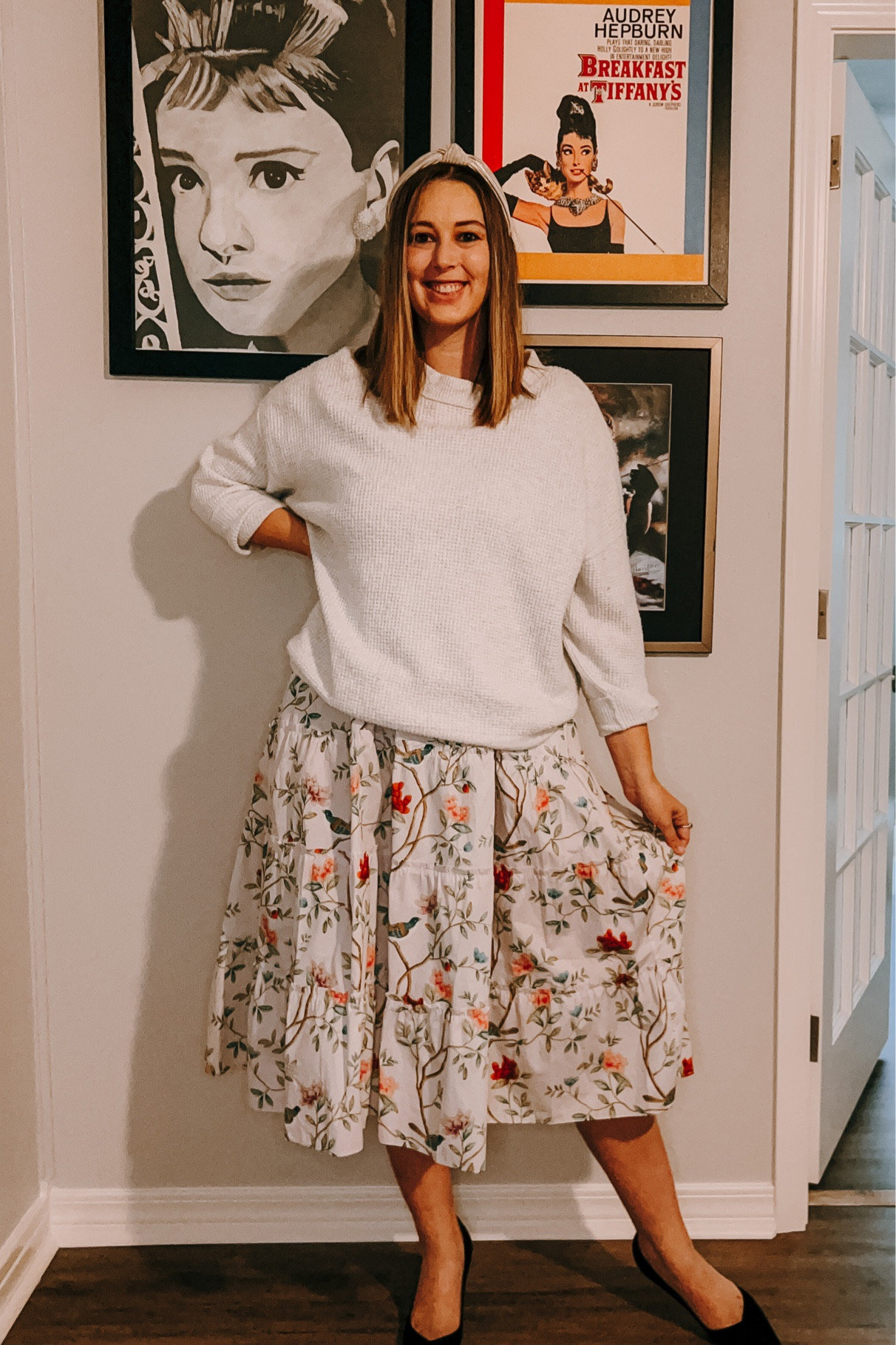 Fall outfit - hill house home x Diana hill floral Ellie nap dress (size medium), aerie waffle knit crew neck sweater (size medium), Sarah flint black suede heels 

Midsize, midsize outfit, size 10 outfit, ootd, Outfit inspo, work outfit, affordable outfit, classic style, feminine style, fall florals, fall fashion, fall outfit, thanksgiving outfit, fall dress, floral dress, grandmillineal style 

#LTKSeasonal #LTKHoliday #LTKmidsize