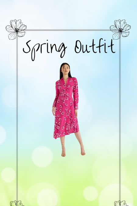 Spring outfit 
Maternity 
Pink dress 
Midi dress 
Floral dress 

#LTKstyletip #LTKSeasonal #LTKfindsunder50