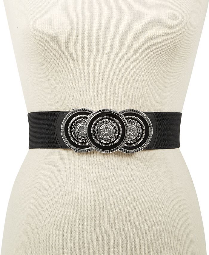 INC Round-Buckle Stretch Belt, Created for Macy's | Macys (US)