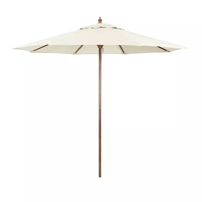 9' x 9' Round Wood Grain Steel Patio Umbrella - Astella | Target
