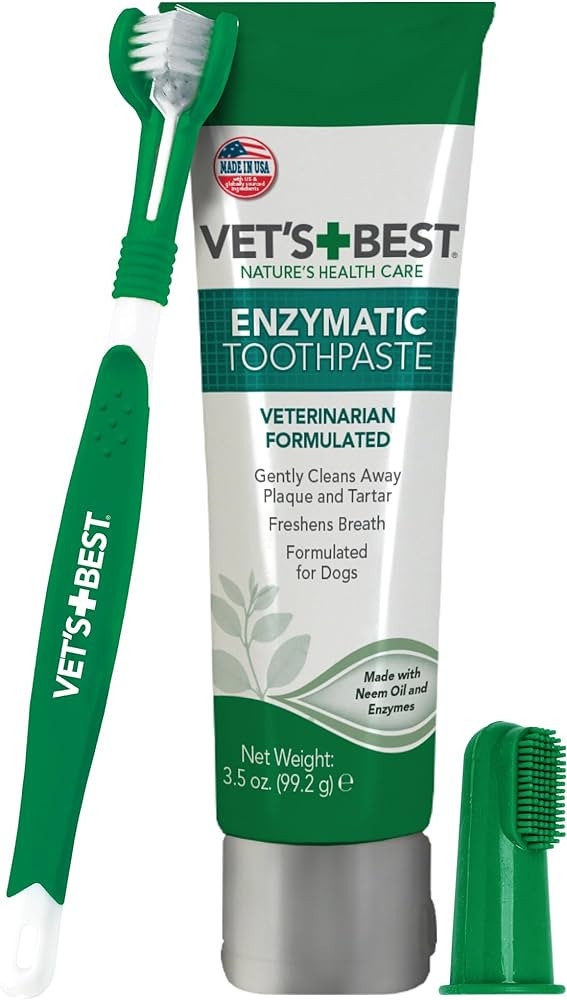 Vet's Best Dog Toothbrush & Enzymatic Toothpaste Kit - Teeth Cleaning - Made with Natural Ingredi... | Amazon (US)