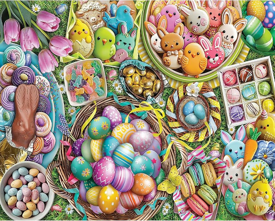 White Mountain 1000 Piece Jigsaw Puzzle Easter Holiday Collage Puzzles with Large Pieces Gift for... | Amazon (US)
