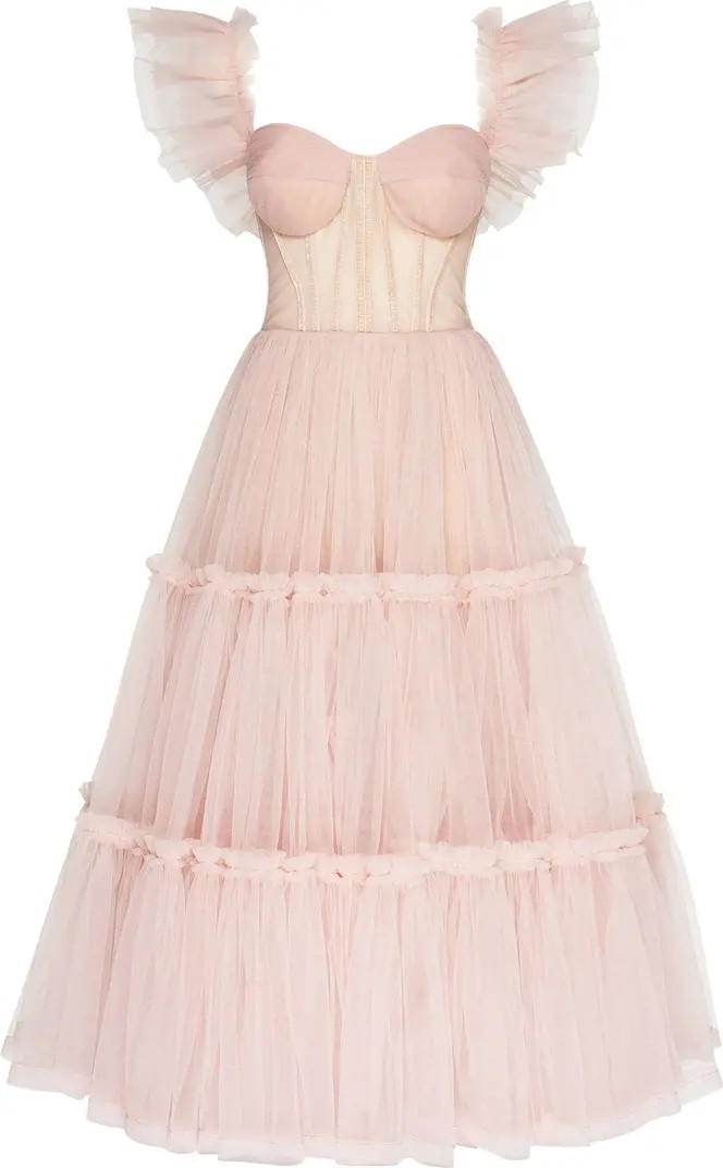 Milla Ruffled Tulle Midi Dress | Nordstrom | Nordstrom