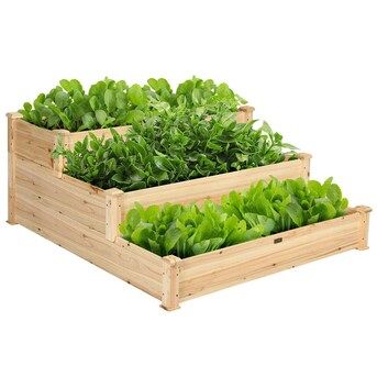 Goplus Brown Wood Self Watering Garden Bed | Lowe's