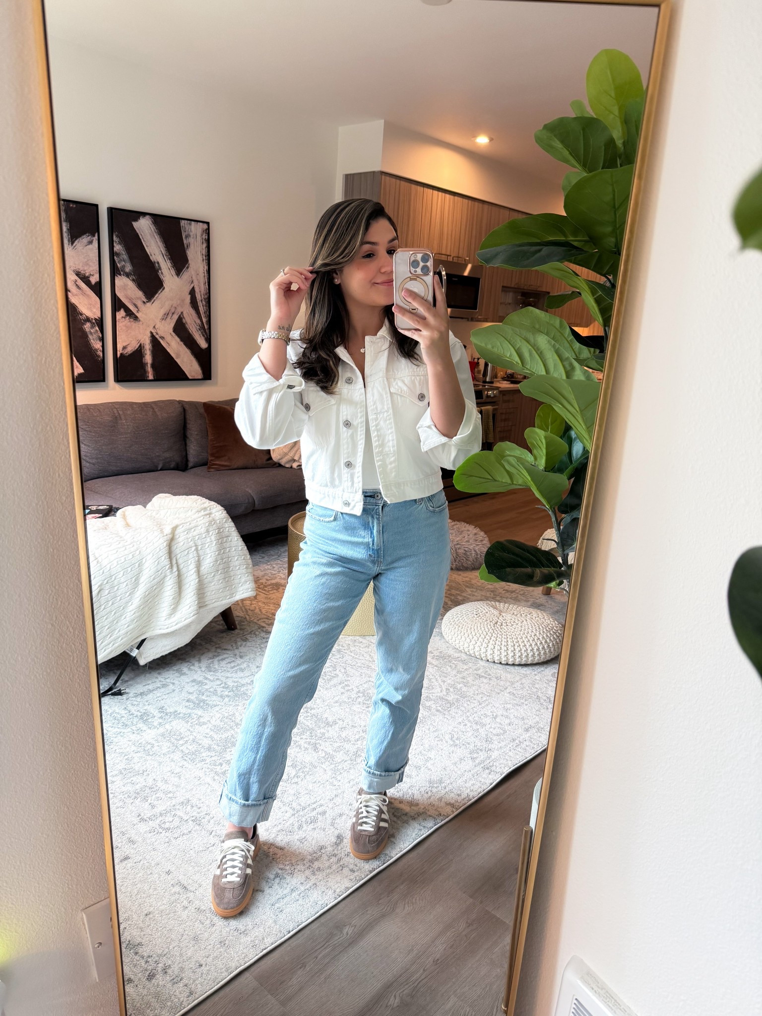 My adidas sneakers are back in stock in some sizes! Grab them before they’re gone. 

casual spring outfit of the day | minimal style | casual chic style | effortless style | denim | adidas spezial | spring summer outfit ideas 

Jacket: S 
Jeans: 28
Adidas: 8 (sized down half size) 

#LTKPetite #LTKFindsUnder100 #LTKStyleTip