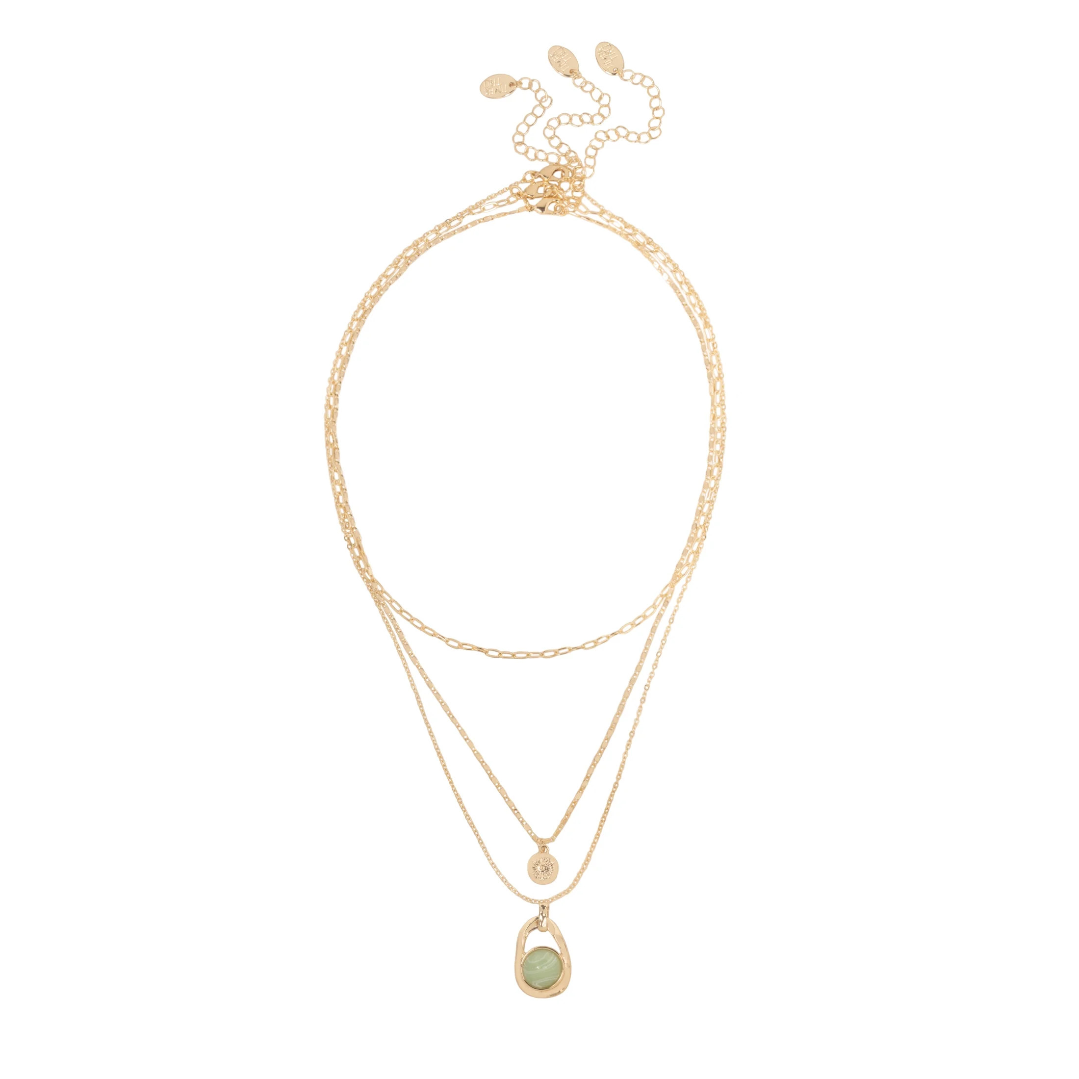 Time and Tru Women’s Gold-Tone Multi-Layer Pendant Necklace | Walmart (US)