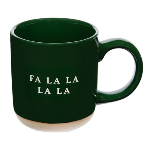 Sweet Water Decor Fa La La Mug Holiday Mug | Green Stoneware Christmas Mug | Microwave & Dishwasher Safe | Festive Holiday Mugs | Gifts for Coffee Lovers | Amazon (US)