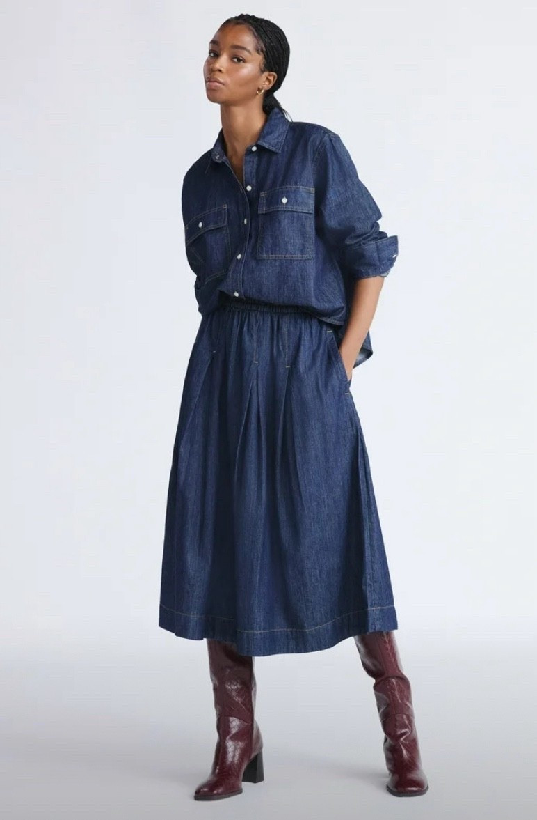🛍️ Chic denim moment from Walmart’s Free Assembly line, and I am obsessed! 💙 This pull-on pleated denim maxi skirt (size XS-XXL, $30) pairs perfectly with the matching cropped denim utility shirt (XS-XXL, $24) for a modern twist on the Canadian tuxedo. 👖👖

The skirt features soft pleats, an elastic waistband, and POCKETS 🙌 for comfort and ease. The utility shirt has a relaxed fit and chest pockets, making it a wardrobe staple whether styled together or separately. Perfect for layering into fall with boots or dressing down with sneakers.

🧵 Medium wash denim
👢 Skirt: $30 | Shirt: $24
📦 Sold by Walmart | Sizes XS–XXL
🤍 Both pieces are available now & budget-friendly!

#WalmartFashion #DenimOnDenim #FallOutfitInspo #FreeAssembly #AffordableStyle #LTKFall #LTKunder50 #WardrobeEssentials #MaxiSkirtStyle #PreppyCasual #ClosetStaples #LTKFinds #FallTrends2025


#LTKFindsUnder100 #LTKFindsUnder50 #LTKWorkwear