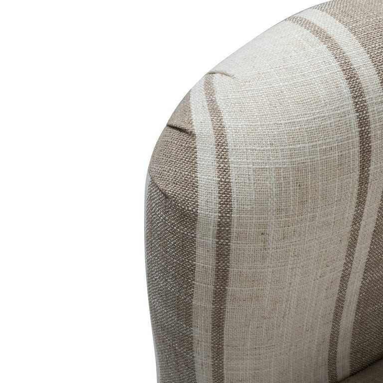 Contemporary Upholstery Armchair Stripe Pattern Wood Leg Accent Chair Living Room Adult Tan | Walmart (US)