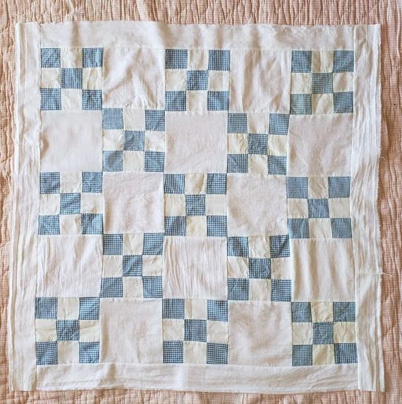 Antique Quilt Top - Blue and White - c1925 | Etsy (US)