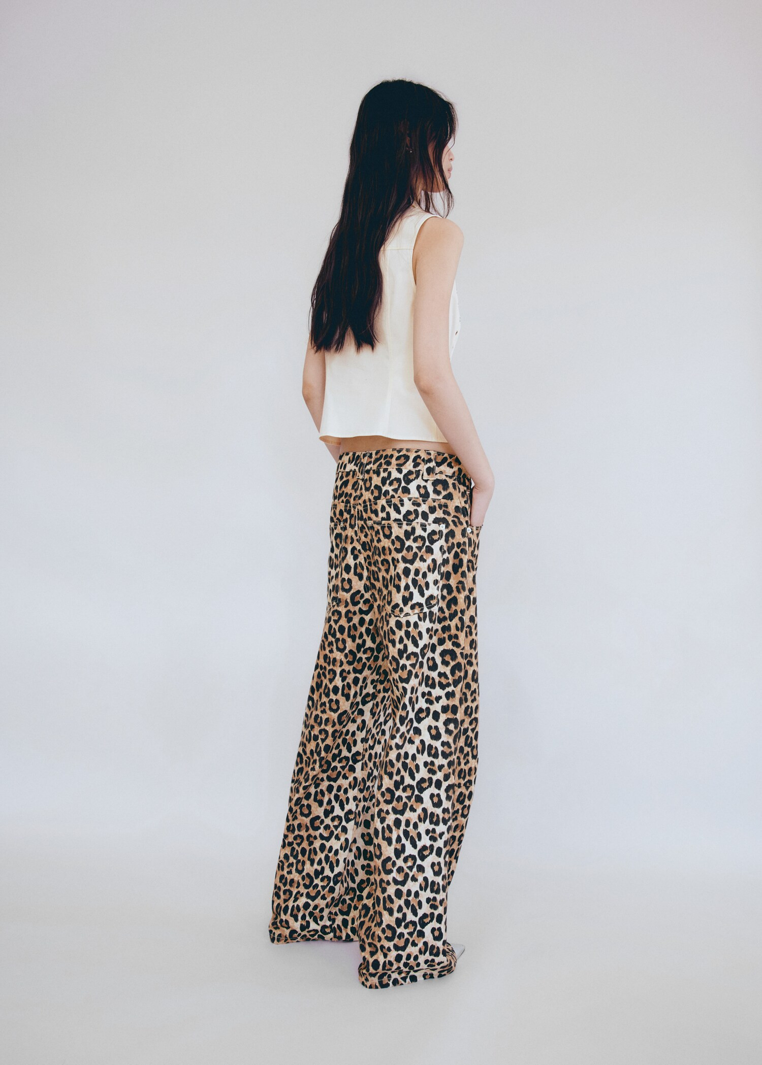 Leopard-print wideleg jeans | Mango (US/MX/AU)