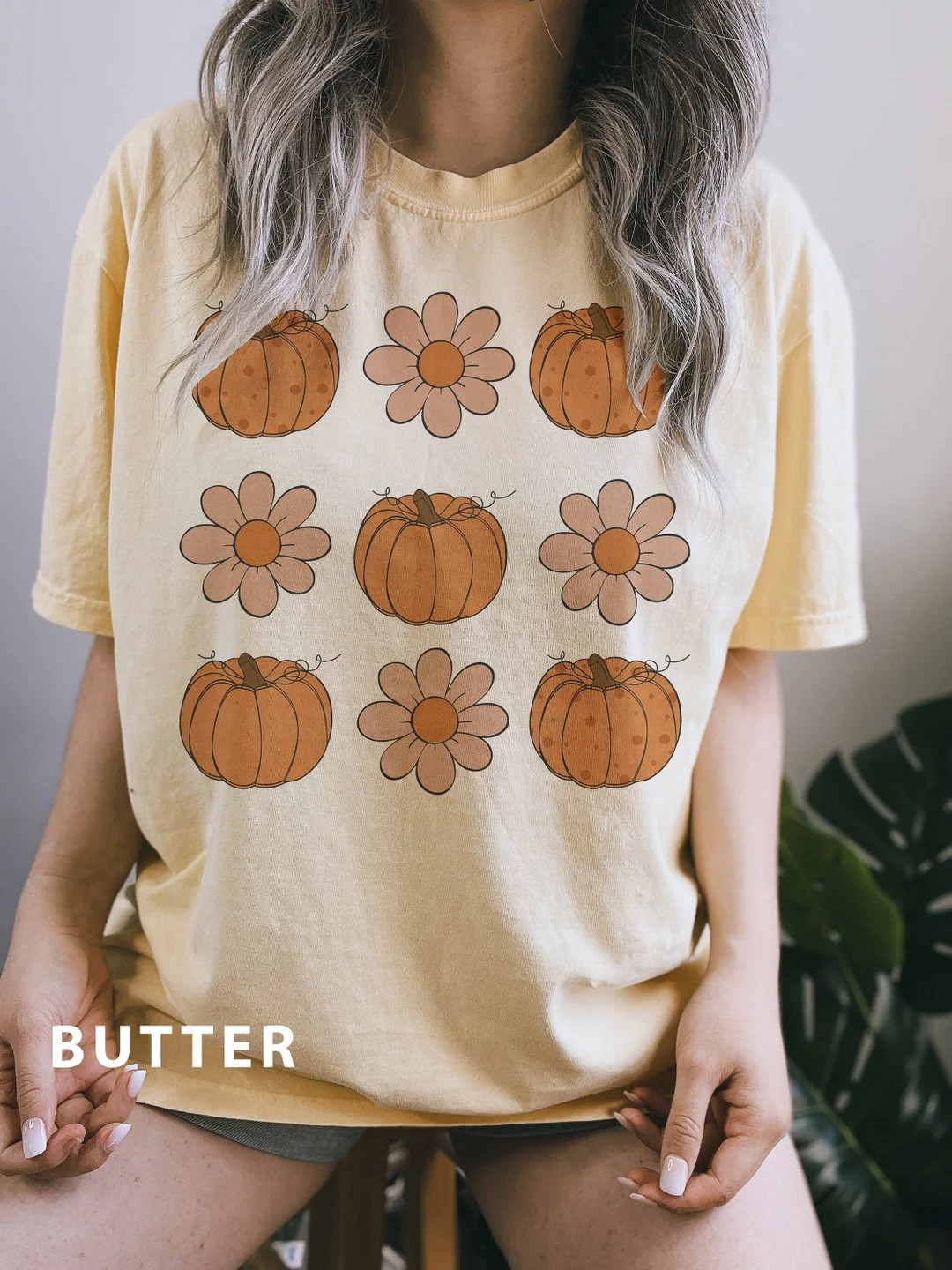 Comfort Colors® Vintage Floral Pumpkins T-shirt Retro Pumpkin - Etsy | Etsy (US)