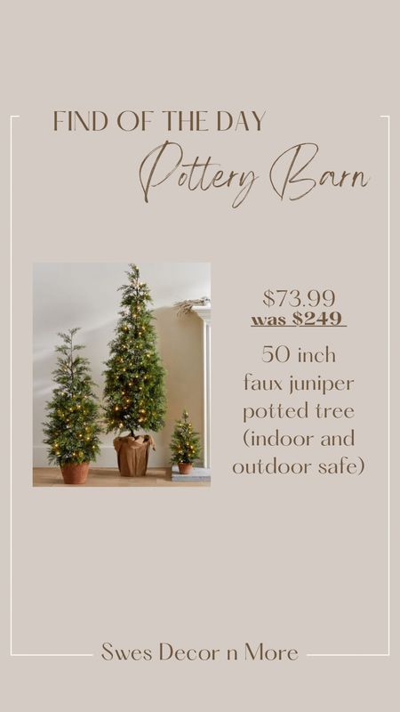 Find of the Day…this amazing savings on a 50” faux juniper potted Christmas Tree, safe for indoors and outdoors. Run to get yours!!

#LTKunder100 #LTKHoliday #LTKhome