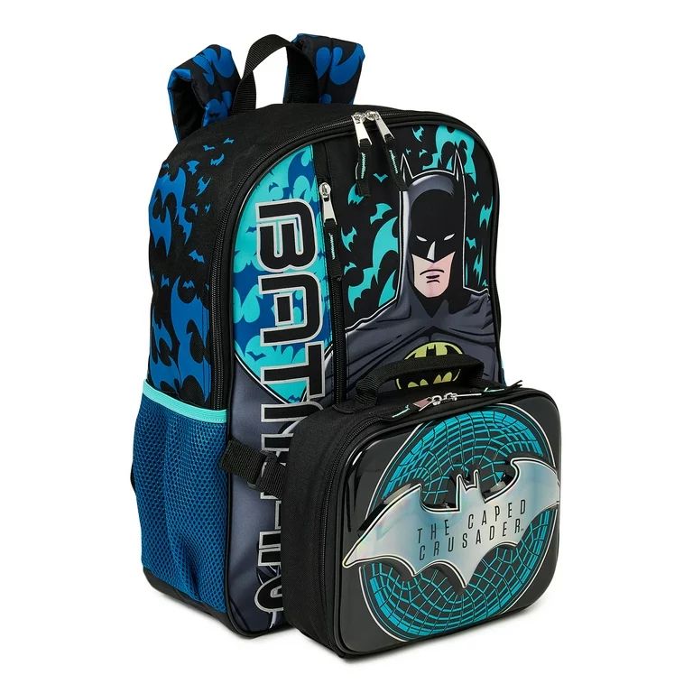 Warner Bros DC Batman Gotham City Boys Hero 17" Backpack with Lunch Tote 2-Piece Set | Walmart (US)