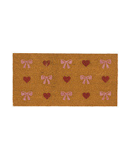 20x40 Bows And Hearts Glitter Printed Coir Doormat | TJ Maxx