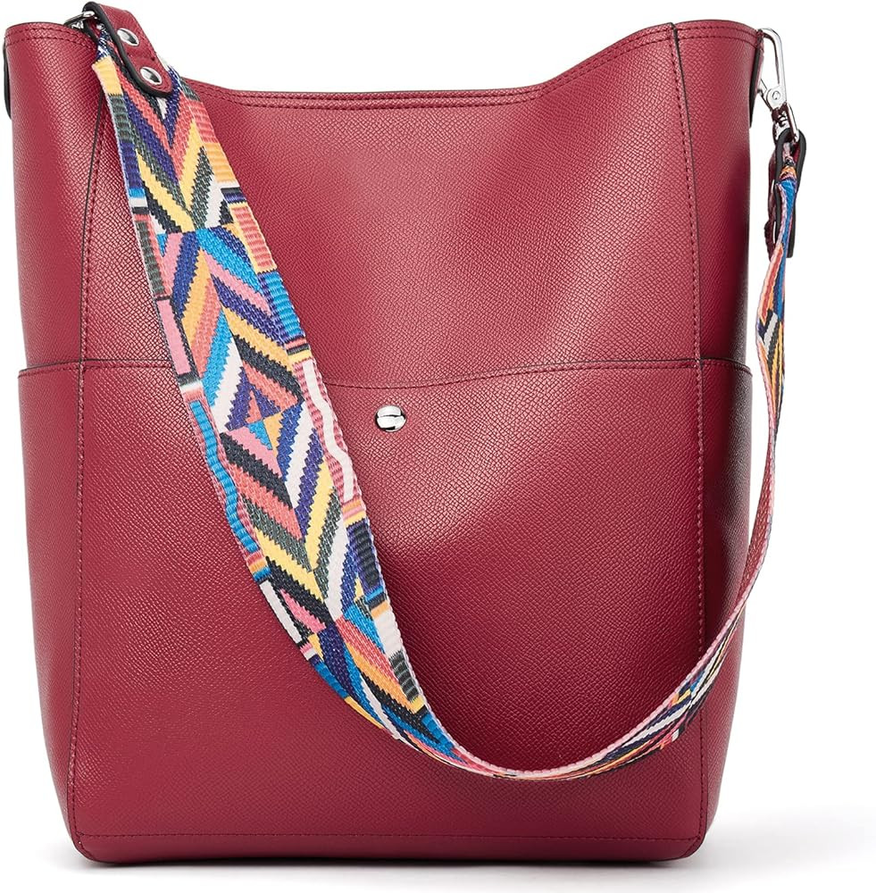 BROMEN Women Handbag Designer Vegan Leather Hobo Handbags Shoulder Bucket Cross-body Purse | Amazon (US)