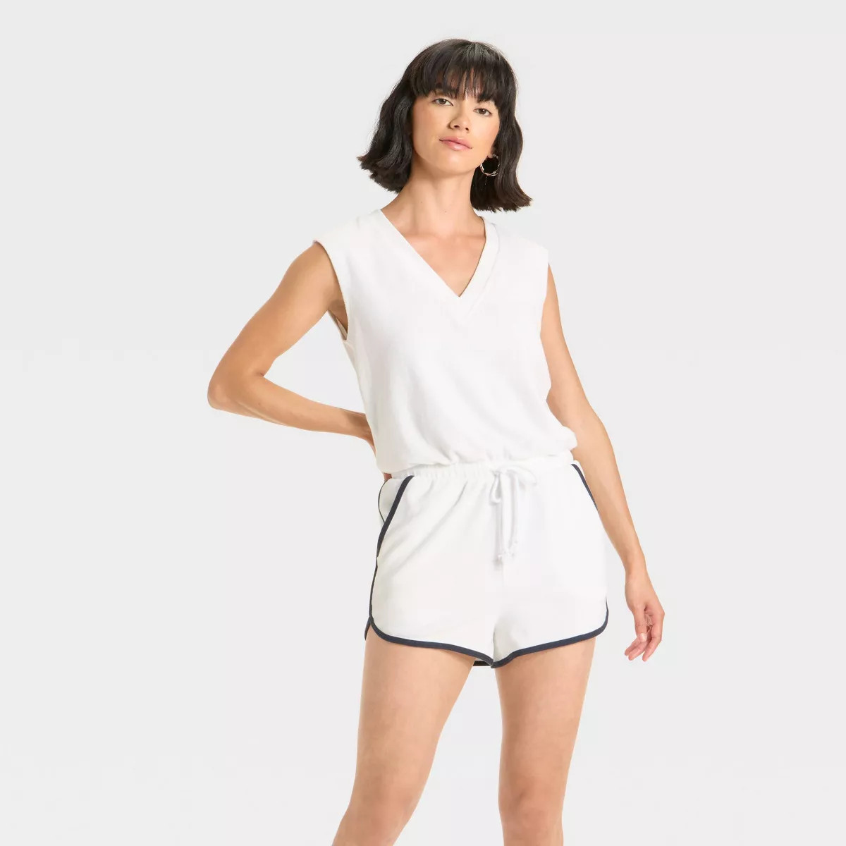 Women's Leisure Studio Short Sleeve Loop Terry Romper - Universal Thread™ | Target