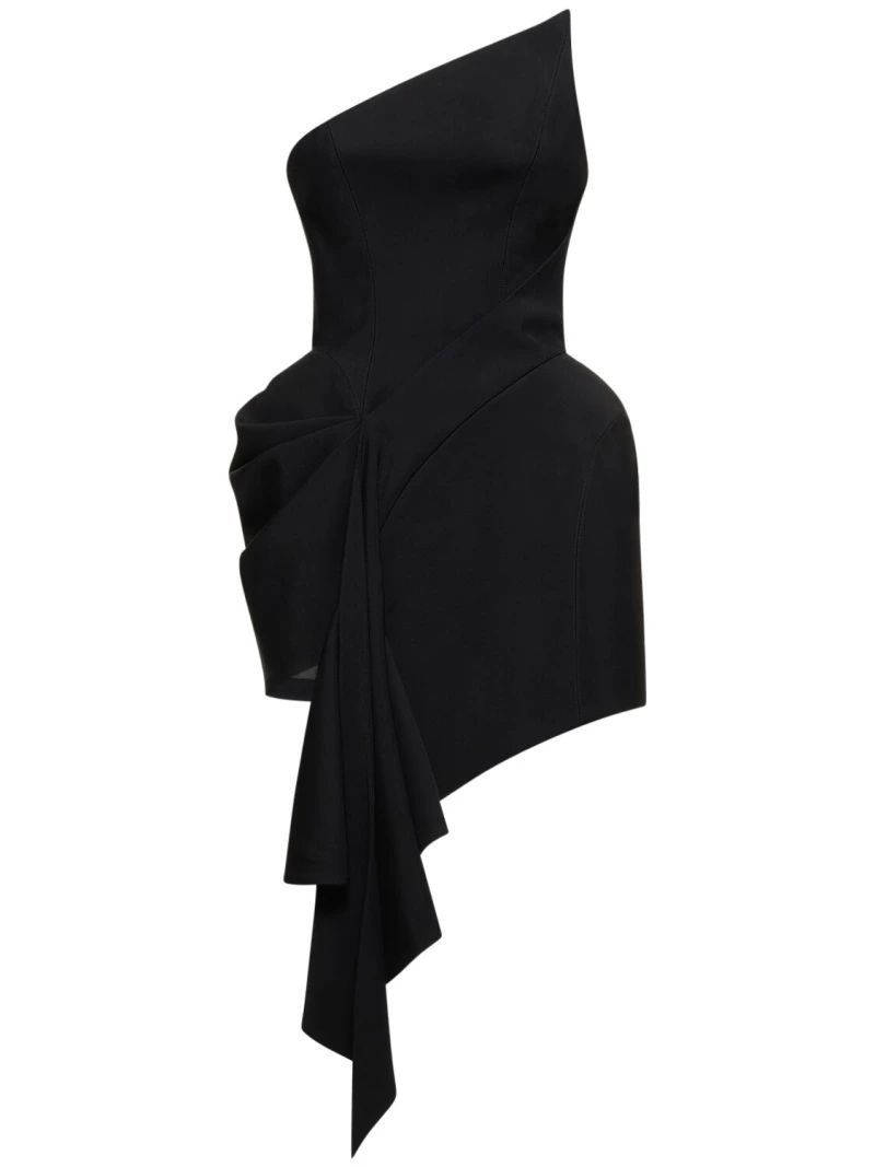 Asymmetrical draped cady mini dress - MUGLER - Women | Luisaviaroma | Luisaviaroma