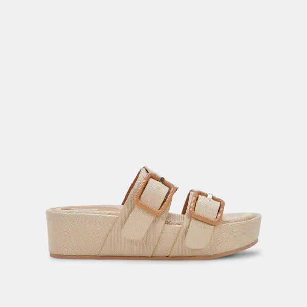 CORYN SANDALS IN NATURAL RAFFIA | DolceVita.com