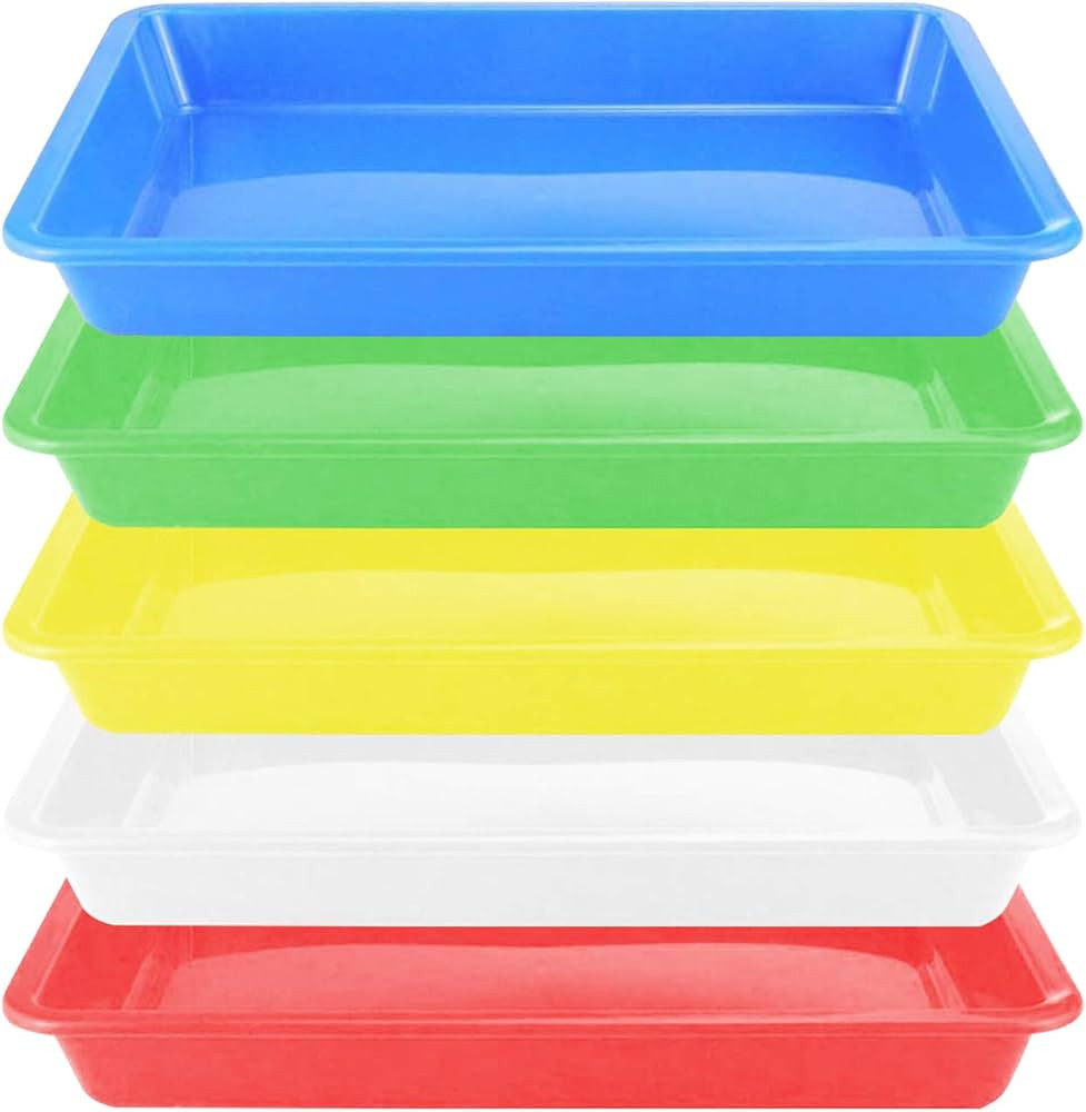 Plastic Art Trays,5 Pieces Stackable Activity Crafts Organizer, Serving, Jewelry Tray for DIY Pro... | Amazon (US)