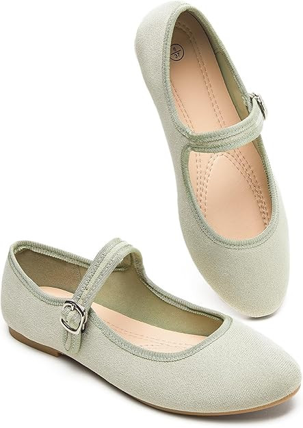 BABUDOG Womens Mary Jane Flats with Strap,Faux Suede Black Flats Shoes,Flats Shoes Women Dressy C... | Amazon (US)