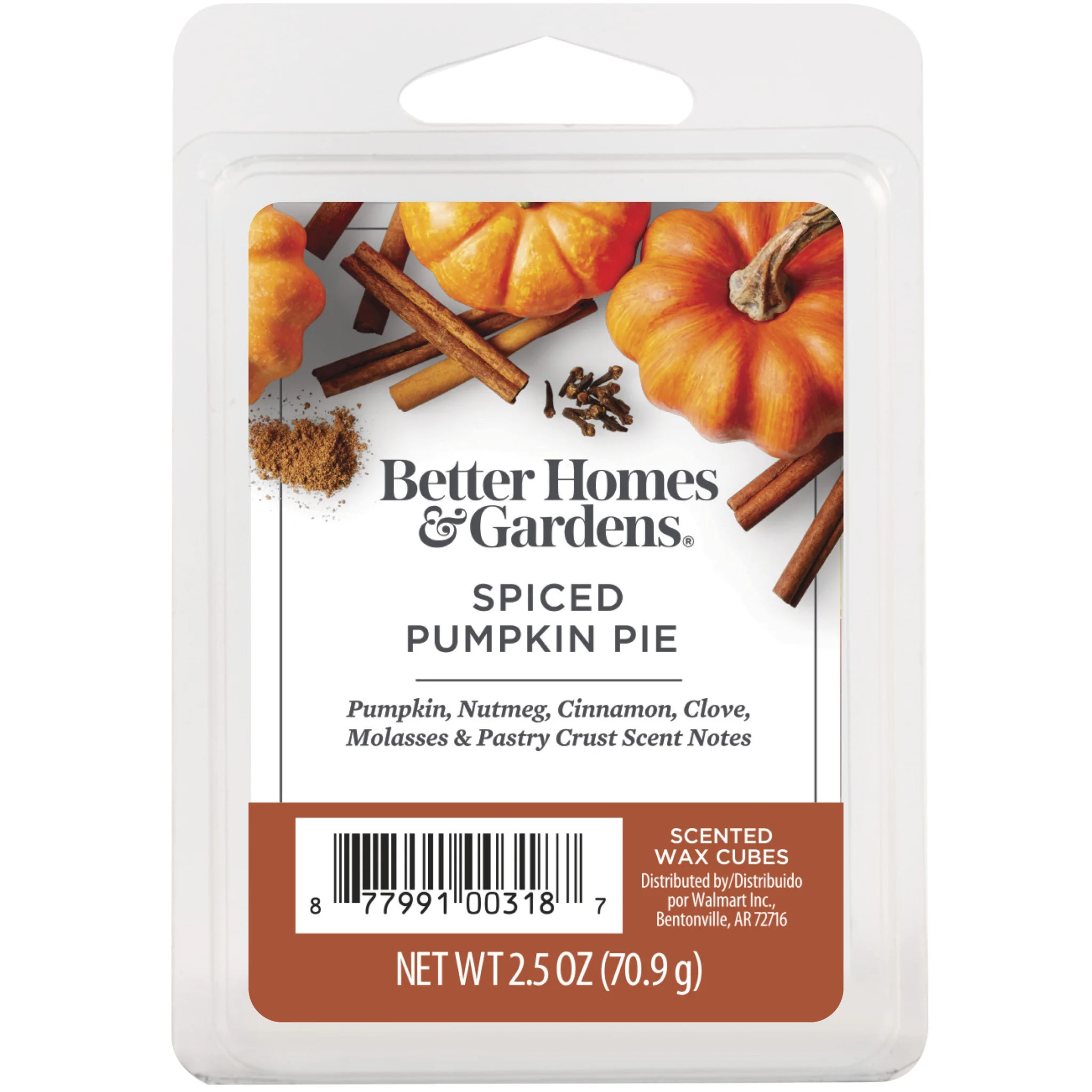 Spiced Pumpkin Pie Scented Wax Melts, Better Homes & Gardens, 2.5 oz (1-Pack) | Walmart (US)