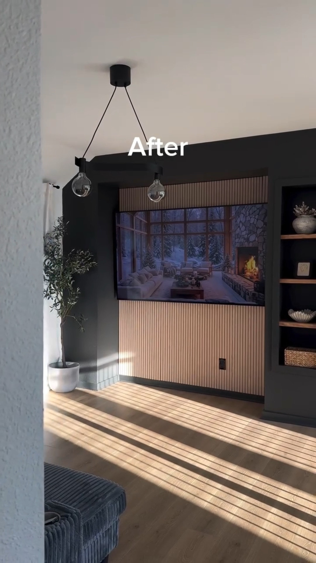 
The wall panel I used is color walnut 

Here’s the after !! Sorry for being late but I ran into a few problems with my curtains but finally got them fixed.😂. I’m so so obsessed!! It’s still not complete ! I have an exciting collab coming soon to finish the space so stay tuned. 🤎

Tell me your thoughts? 

Dime te gusto? 

Follow for more diy and interior design inspiration @ourcozy_casa 

Follow.like.share 

Feliz viernes amigas❤️

#ａｅｓｔｈｅｔｉｃ #beforeandafter #organicmodern #accentwall #loft

#LTKSeasonal #LTKHome #LTKdayinmylife