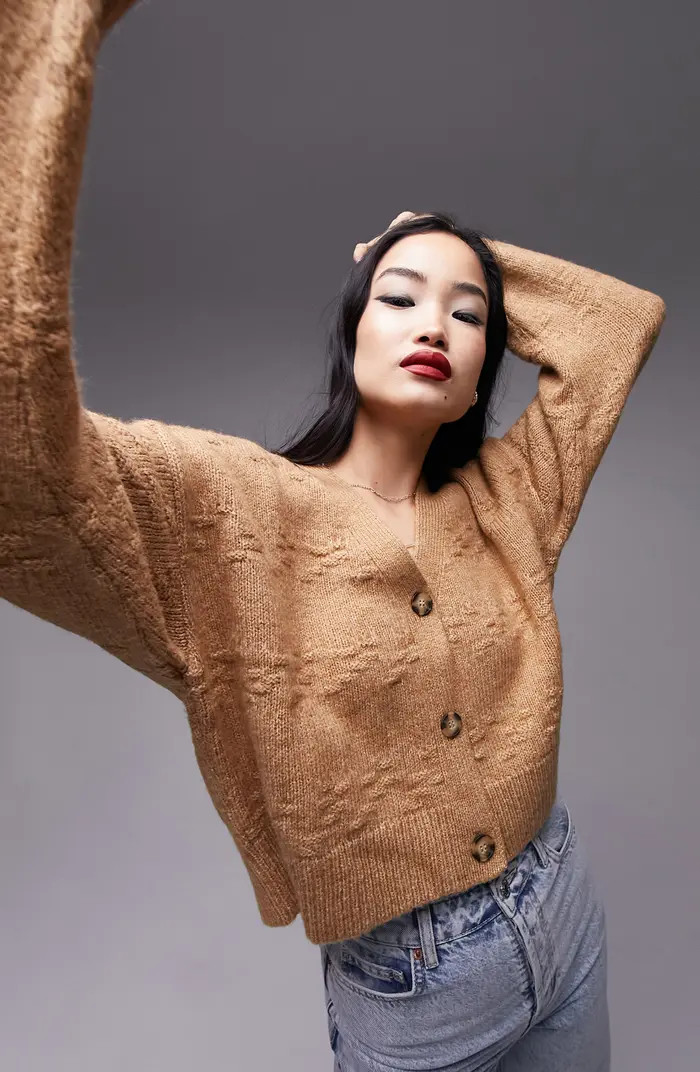 Topshop Basket Weave Stitch Cardigan | Nordstrom | Nordstrom