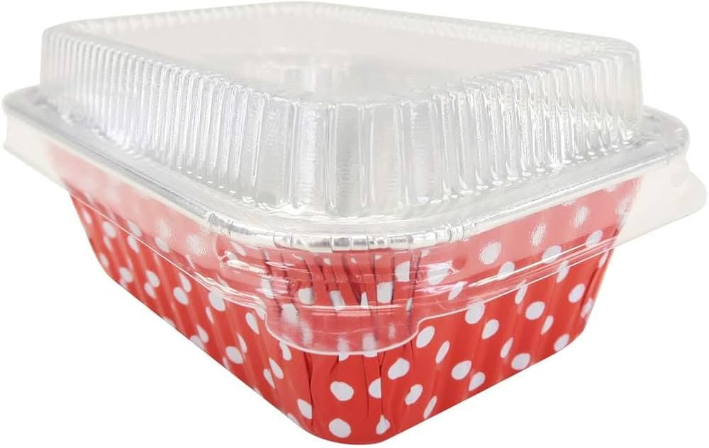 KitchenDance Disposable Aluminum Mini Loaf Pans with LIds - 6 Ounces Rectangular Individual Sized... | Amazon (US)