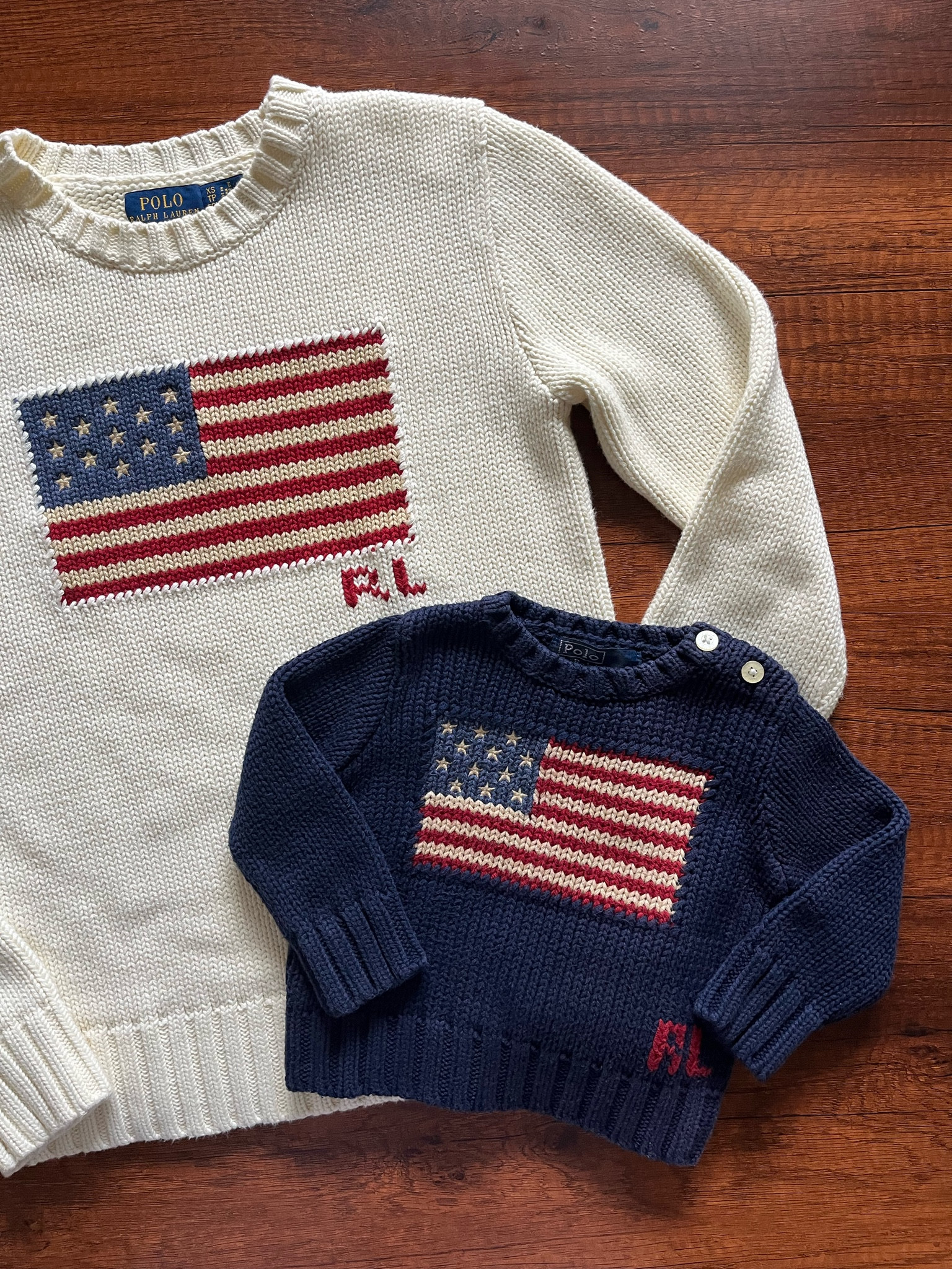 You can never go wrong with a Mommy and Me outfit. This iconic cotton knit Ralph Lauren flag sweater is available for the whole family (baby, toddler, and kids) and I think it’s worth the investment 🥹 Such a classic piece that you and your little ones can wear together this fall and winter! Perfect for layering too 💙🇺🇸

#LTKBaby #LTKKids #LTKBump