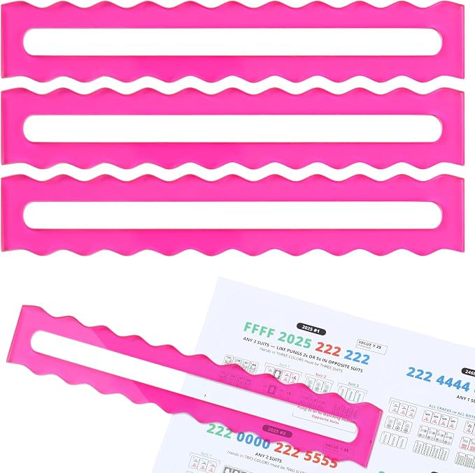 Amyhill 4 Pack Mahjong Line Finder Acrylic Scalloped,Solid,Pink | Amazon (US)