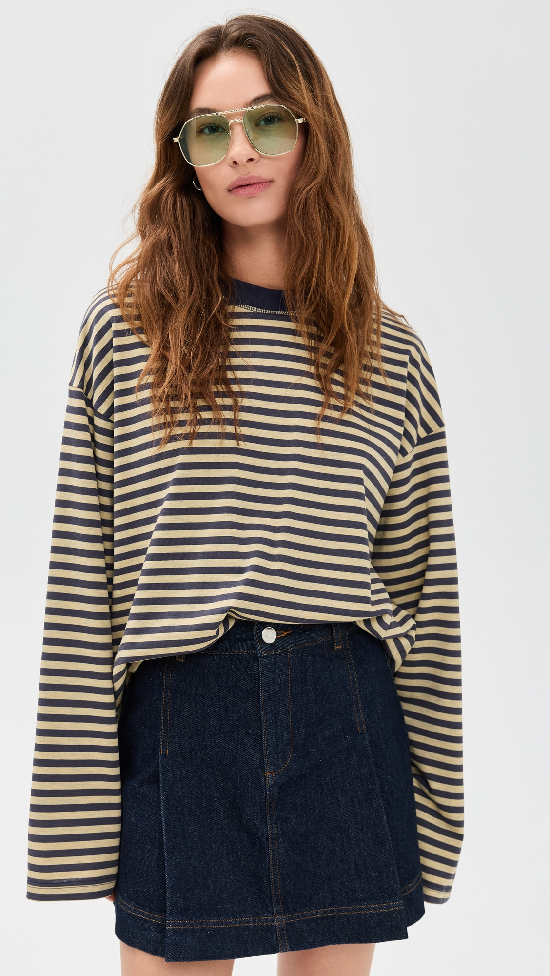 Lioness Bloom Long Sleeve Tee Muted Pastels Stripe L | Shopbop
