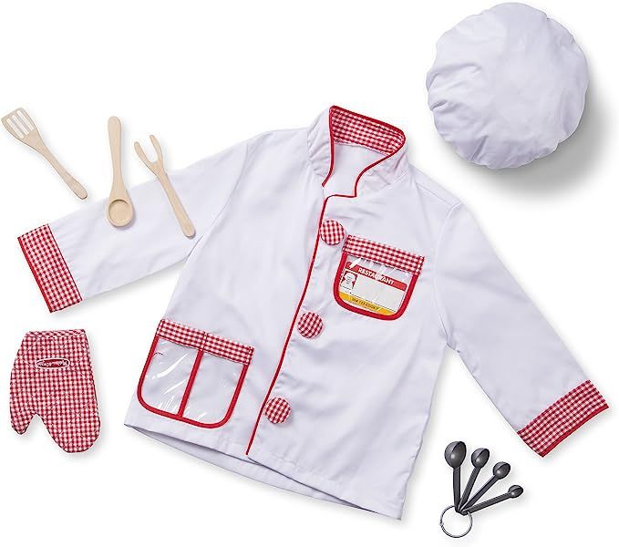 Melissa & Doug Chef Role Play Costume Dress -Up Set With Realistic Accessories Frustration-Free P... | Amazon (US)