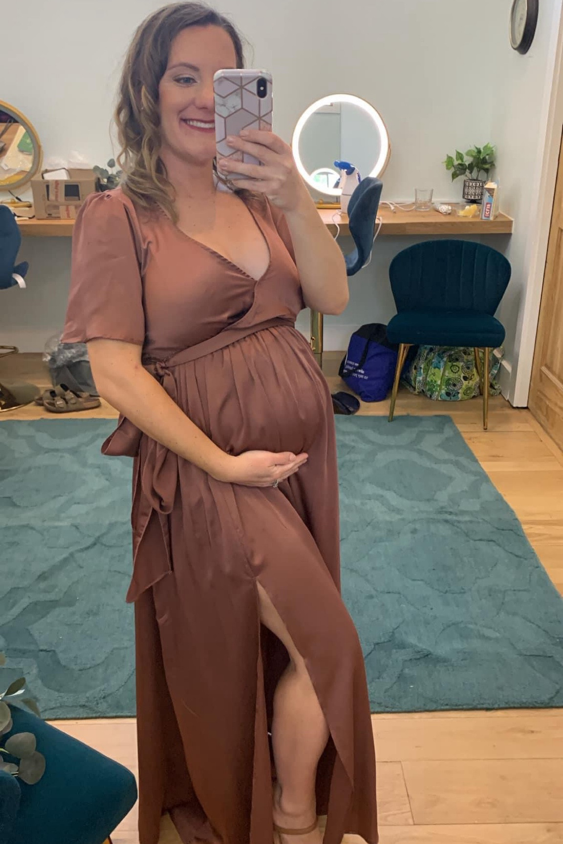 Bump-friendly bridesmaids dress brown, copper, and other colors available 
Can be worn pregnant or not 
Also cute for maternity photo dress  

This is from my bff’s wedding last year 

#LTKbump #LTKstyletip
