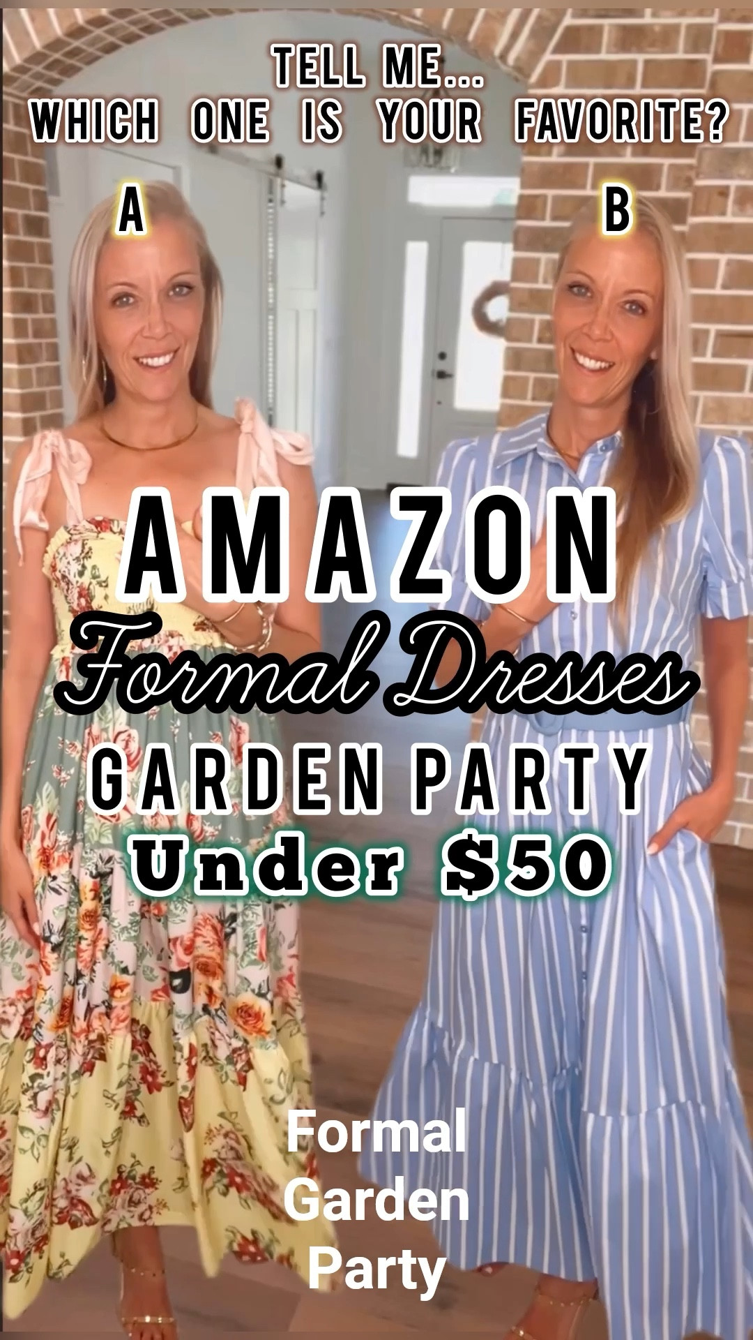 A or B?!  Tell me by commenting on LTK! 

Both are under $50 🤑🔥!

💍🌸Do you have any weddings this year to attend?  Both of these dresses would be perfect as a spring or summer wedding guest dress.  

🙋🏼‍♀️I’m even planning on wearing the striped dress to work as a teaching outfit. Even though I’m not in the classroom as a kindergarten teacher anymore, I am still working in schools in the tech dept. 👩‍💻and this dress is STRETCHY and comfortable!  

🌼The floral dress is so comfortable and not clingy. Super flowy and PERFECT for these rising temps.🥵🌡️

Affordable wedding guest dresses Budget-friendly formal dresses Maxi dresses under $50
Cheap garden party dresses
Inexpensive formal attire 
#WeddingGuestDress
#MaxiDress
#FormalDress
#GardenParty
#AffordableFashion 
#BudgetFriendlyFashion
#AmazonFinds
#Under50


