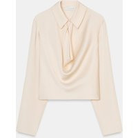 Zara - Flowing Satin Shirt - Ecru - S - Woman | Zara AU