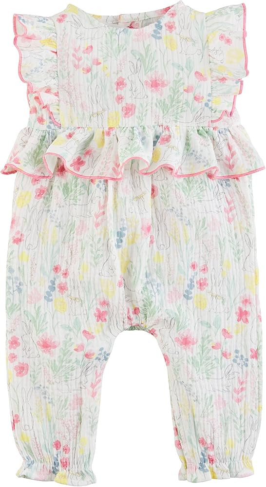 Mud Pie baby-girls Baby Girl Bunny Floral Longall | Amazon (US)
