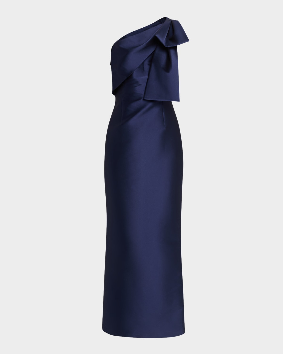 Bonnie One-Shoulder Bow Column Gown | Neiman Marcus