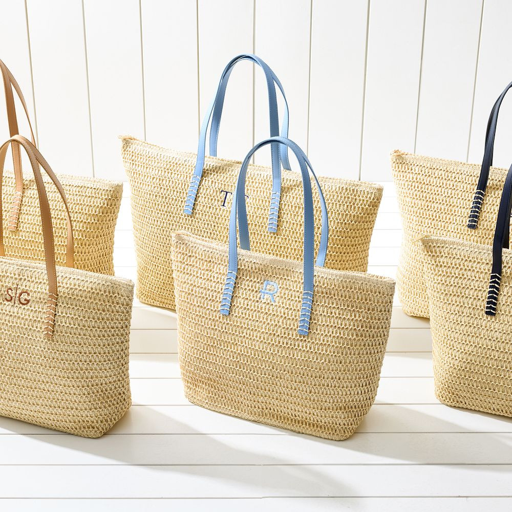 Stinson Straw Zip-Top Tote | Mark and Graham