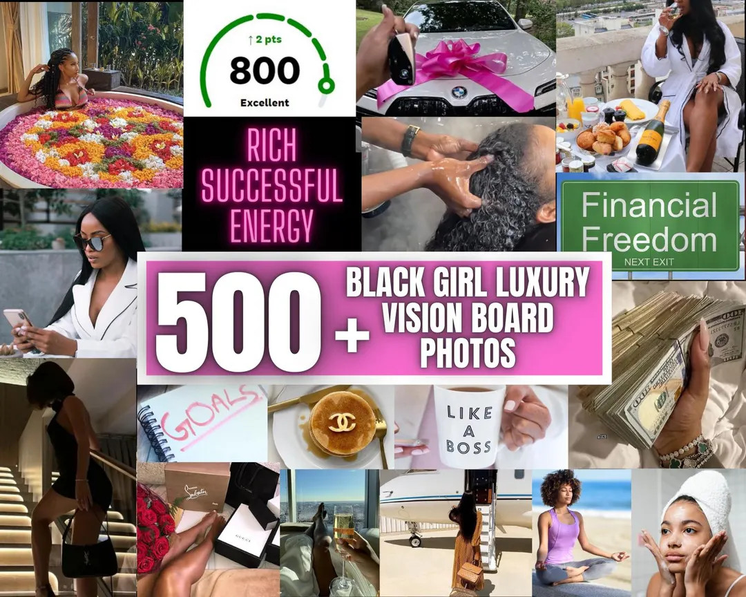 Black Girl Luxury Life 2025 Vision Board Printable Pics Affirmations & Quotes for Black Woman, Ma... | Etsy (US)