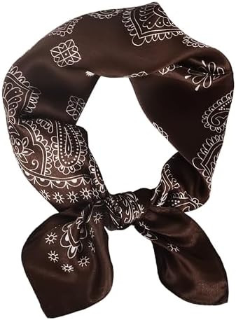 Women 100% Mulberry Silk Neck Scarf Lightweight Digital Print Small Square Scarfs- Neckerchief Gi... | Amazon (US)
