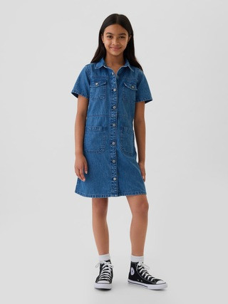 Kids Cargo Denim Shirtdress | Gap (CA)