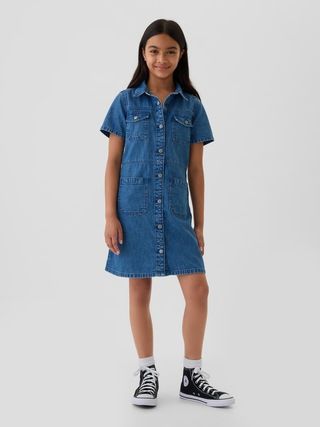 Kids Cargo Denim Shirtdress | Gap (CA)