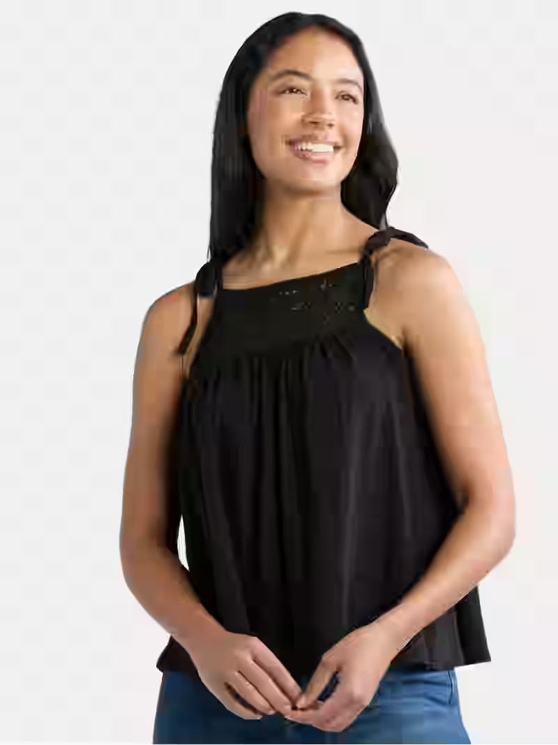 Time and Tru Women's Cotton Crochet Tank Top, Sizes XS-XXXL | Walmart (US)