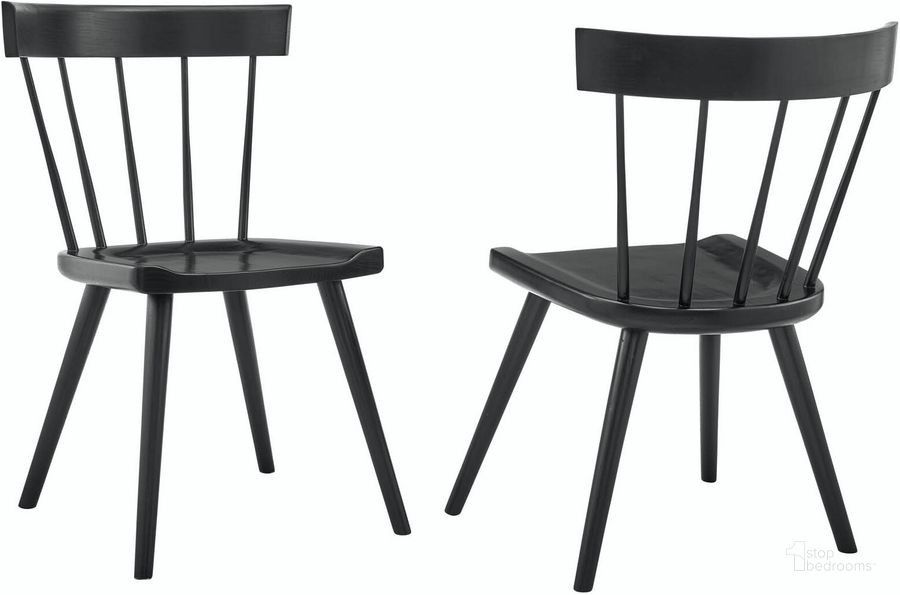 Sutter Wood Dining Side Chair Set of 2 In Black | 1stopbedrooms