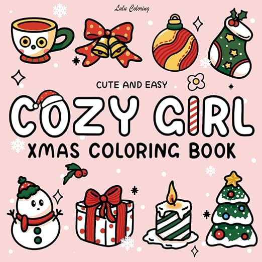 Cozy Girl Xmas Coloring Book: Cute and Easy Designs for Adults & Teens | Christmas Objects and Ho... | Amazon (US)